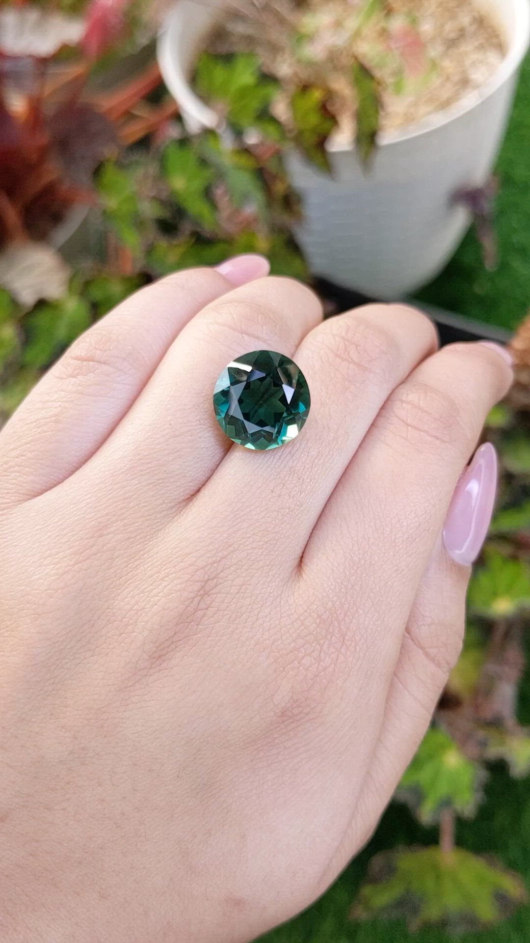 9.32 Ct. Bluish Green Prasiolite from Brazil Size Video