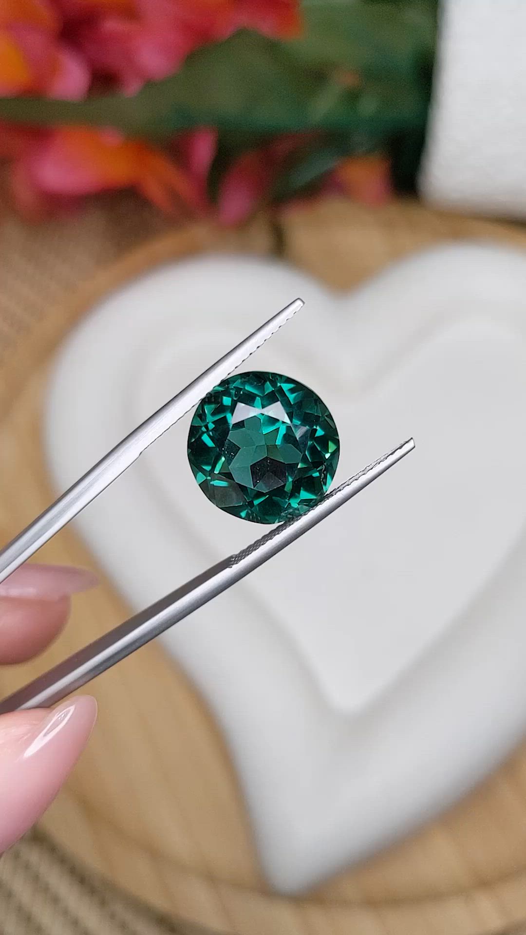 9.32 Ct. Bluish Green Prasiolite from Brazil Size Video