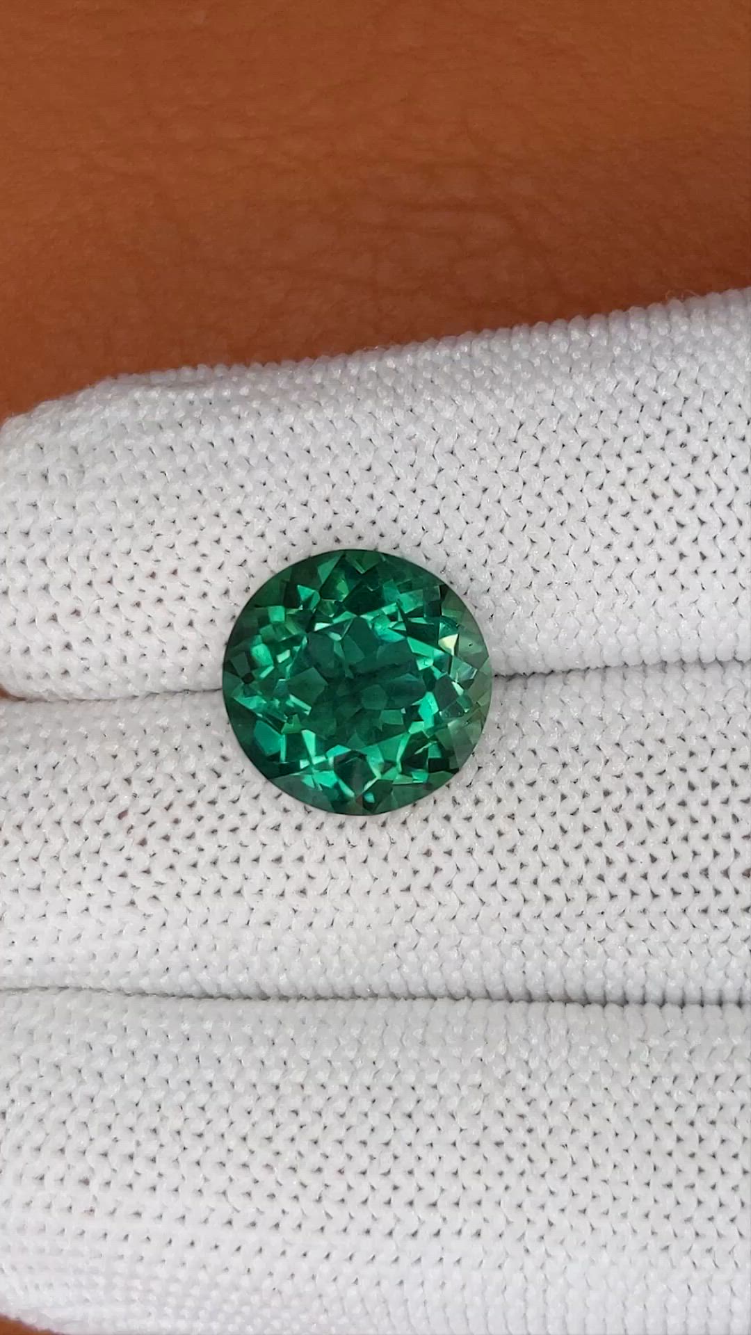6.71 Ct. Bluish Green Prasiolite from Brazil Size Video