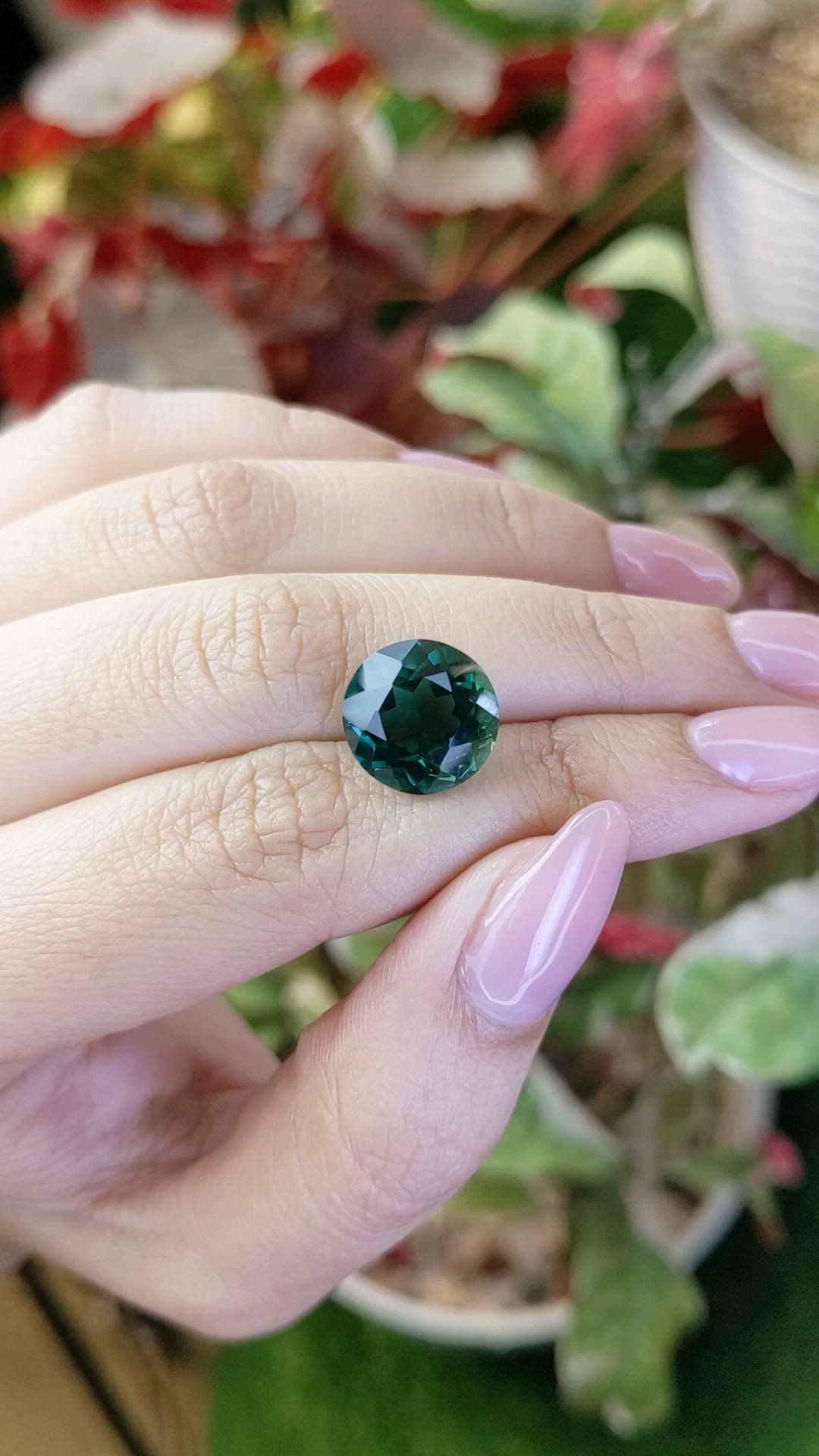 6.71 Ct. Bluish Green Prasiolite from Brazil Size Video