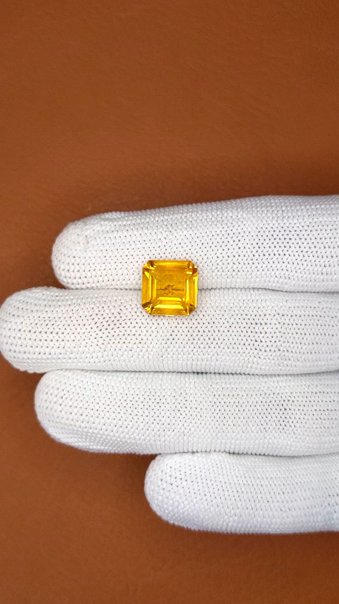 4.76 Ct. Orangish Yellow Citrine from Brazil Size Video