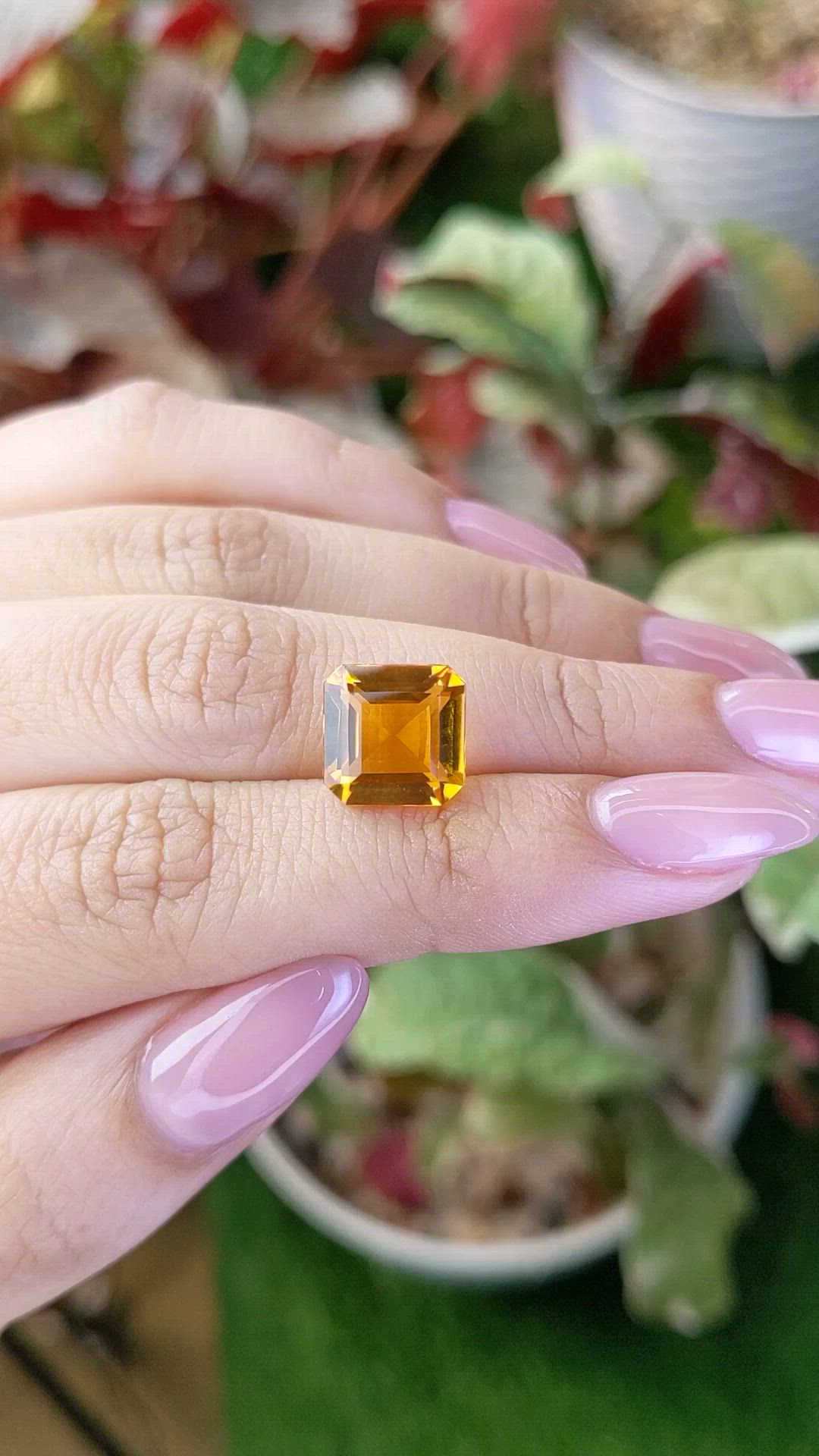 4.76 Ct. Orangish Yellow Citrine from Brazil Size Video