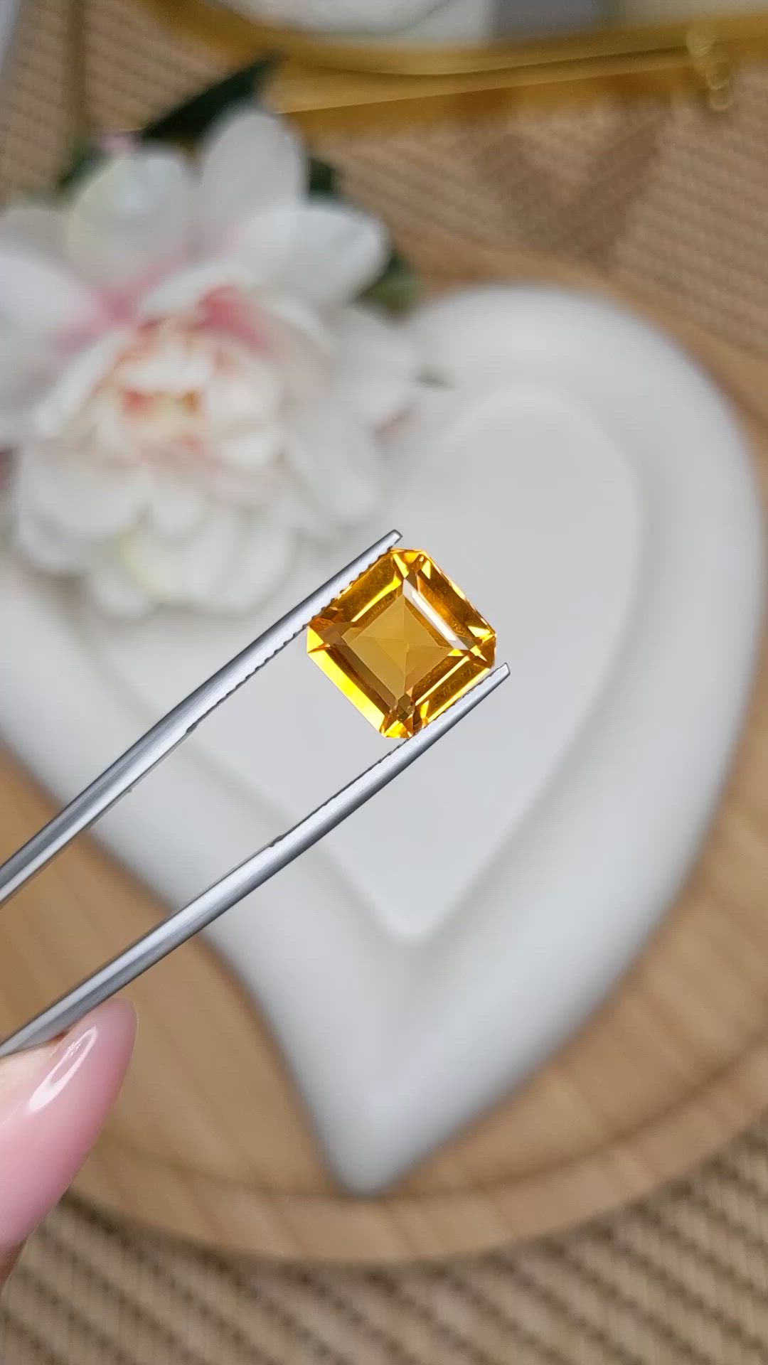 4.76 Ct. Orangish Yellow Citrine from Brazil Size Video