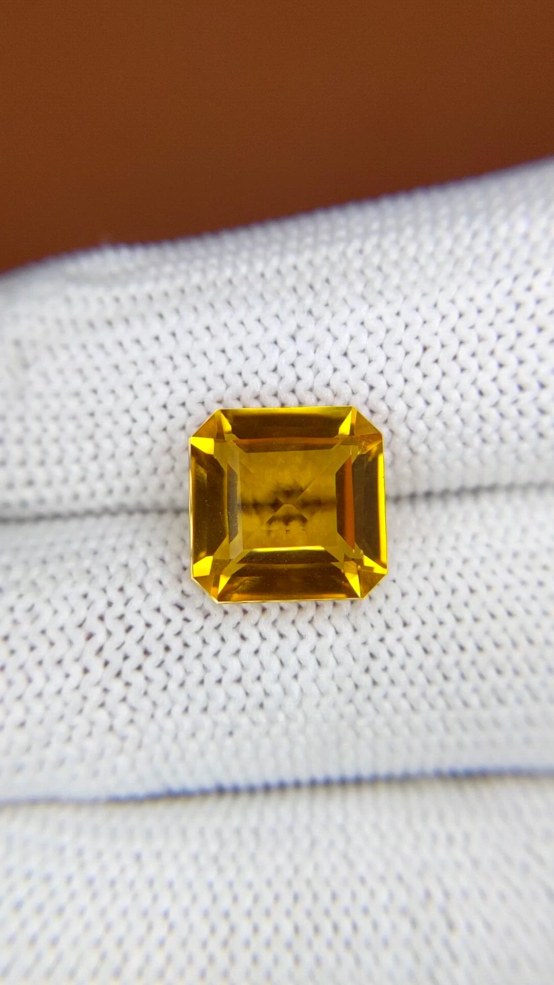 4.76 Ct. Orangish Yellow Citrine from Brazil Size Video