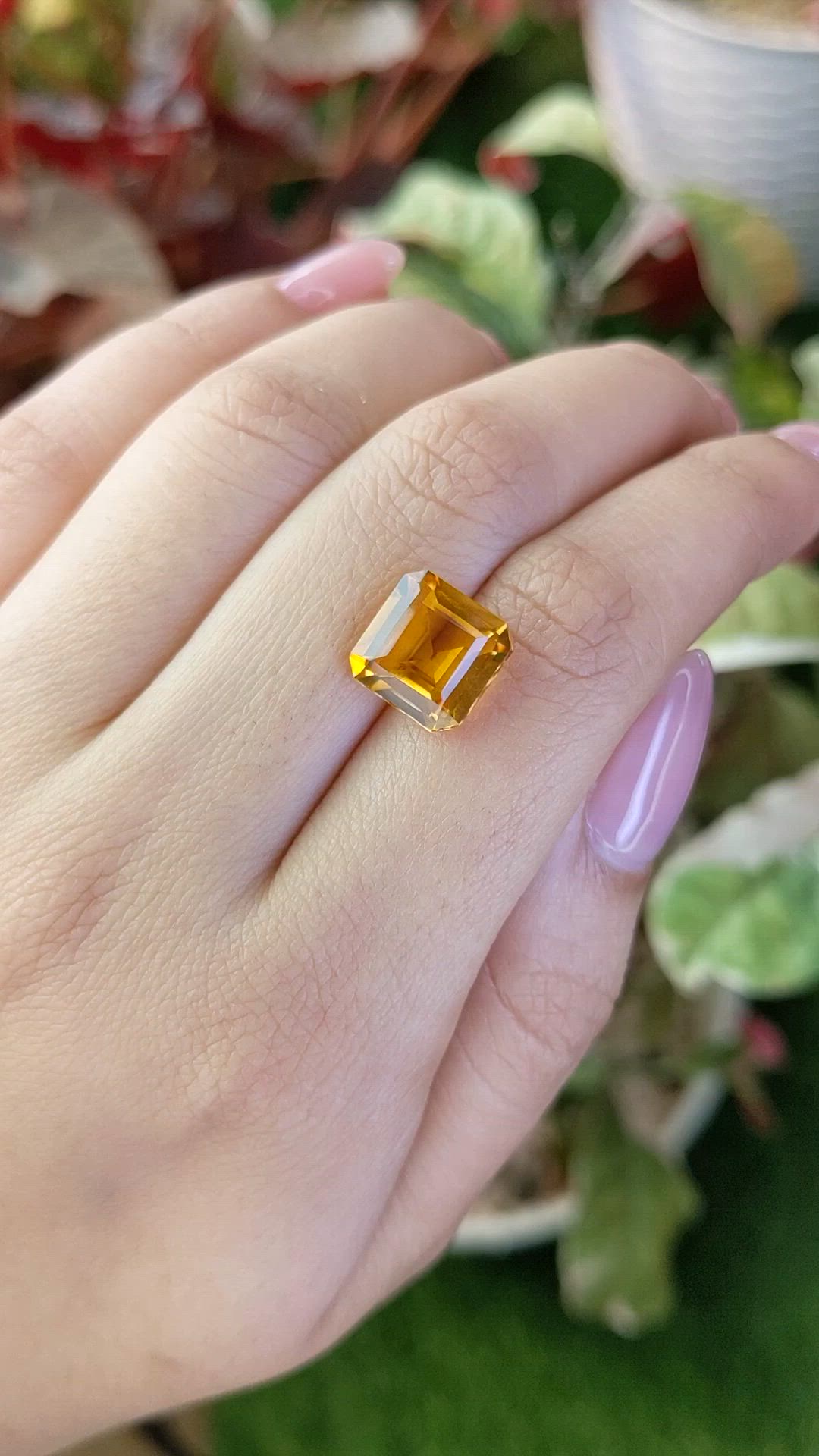 4.76 Ct. Orangish Yellow Citrine from Brazil Size Video