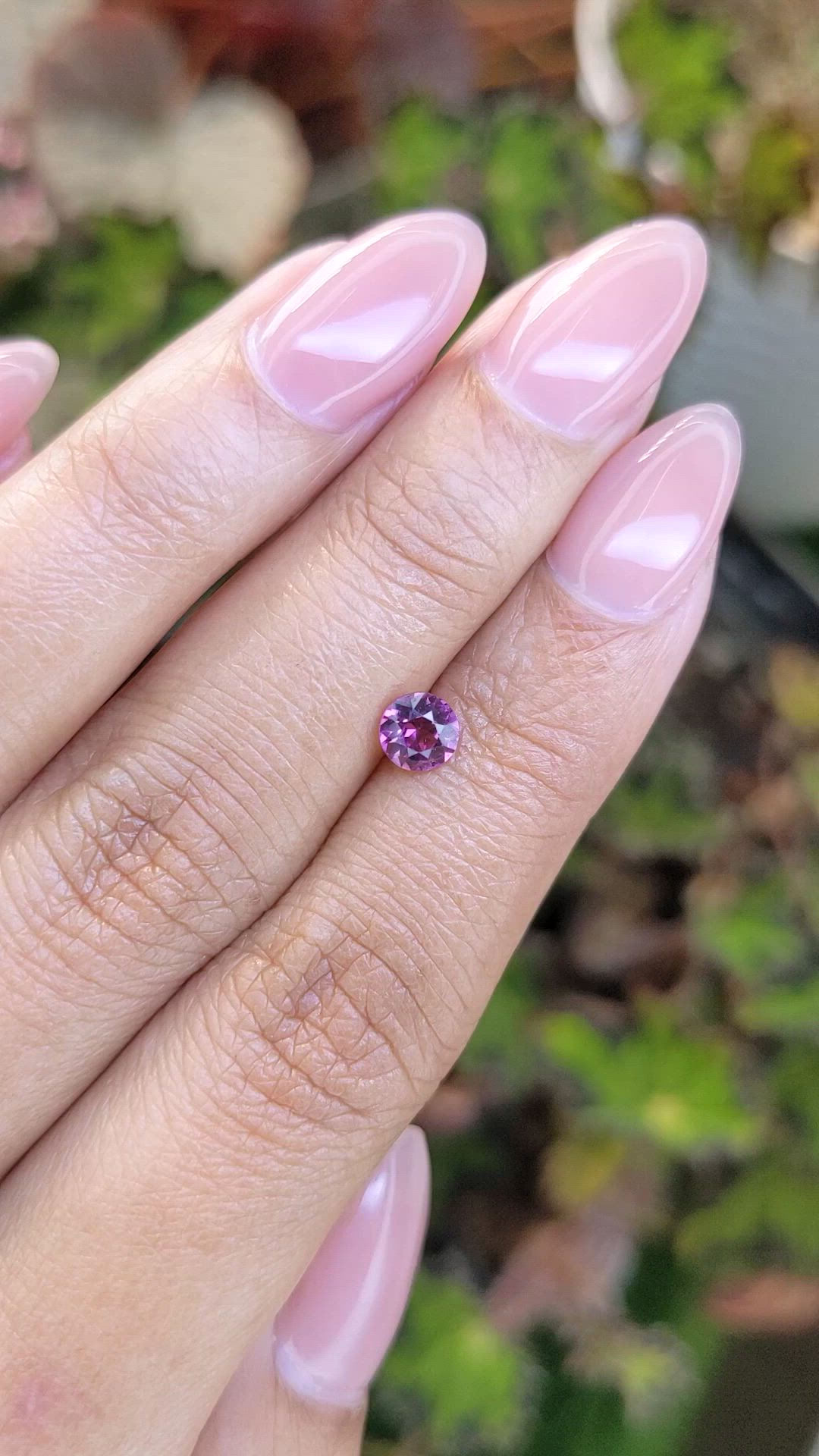 0.60 Ct. Pinkish Purple Spinel from Ceylon (Sri Lanka) Size Video
