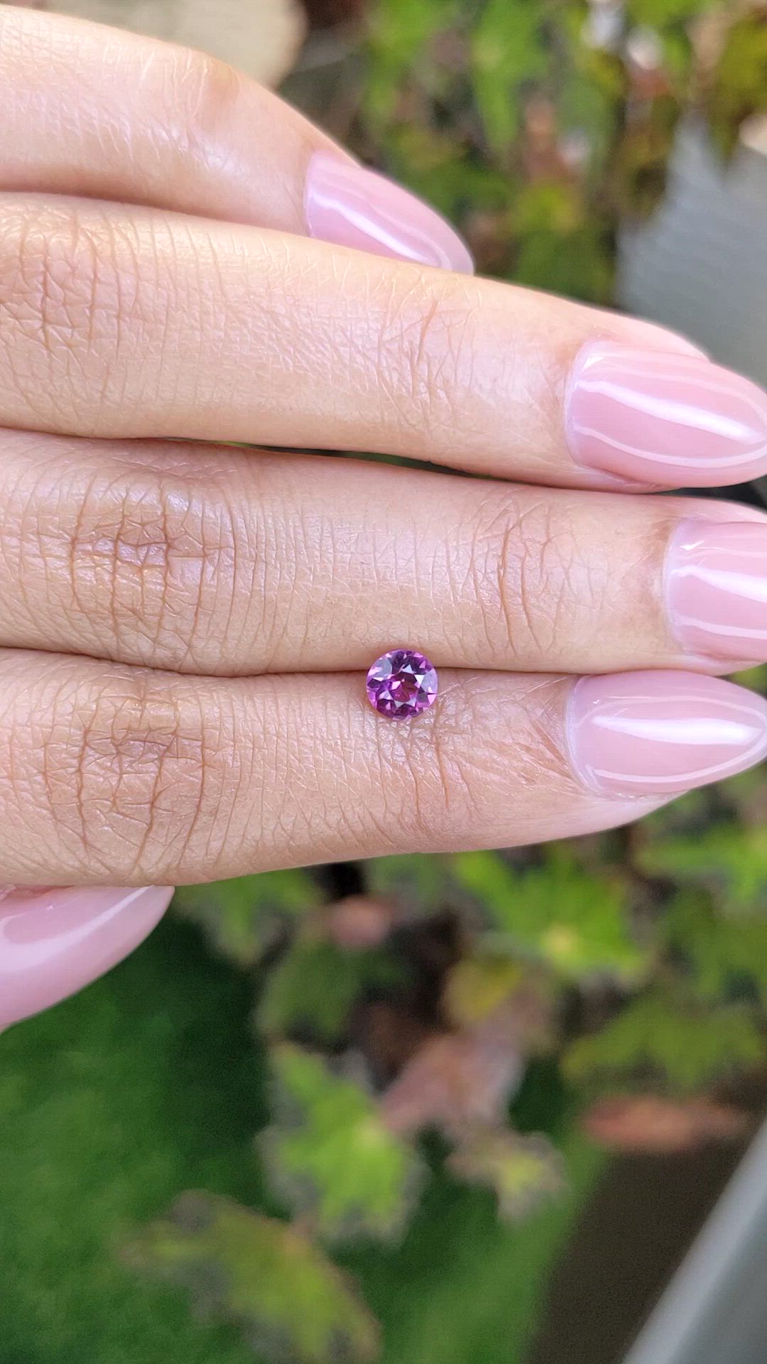 0.60 Ct. Pinkish Purple Spinel from Ceylon (Sri Lanka) Size Video