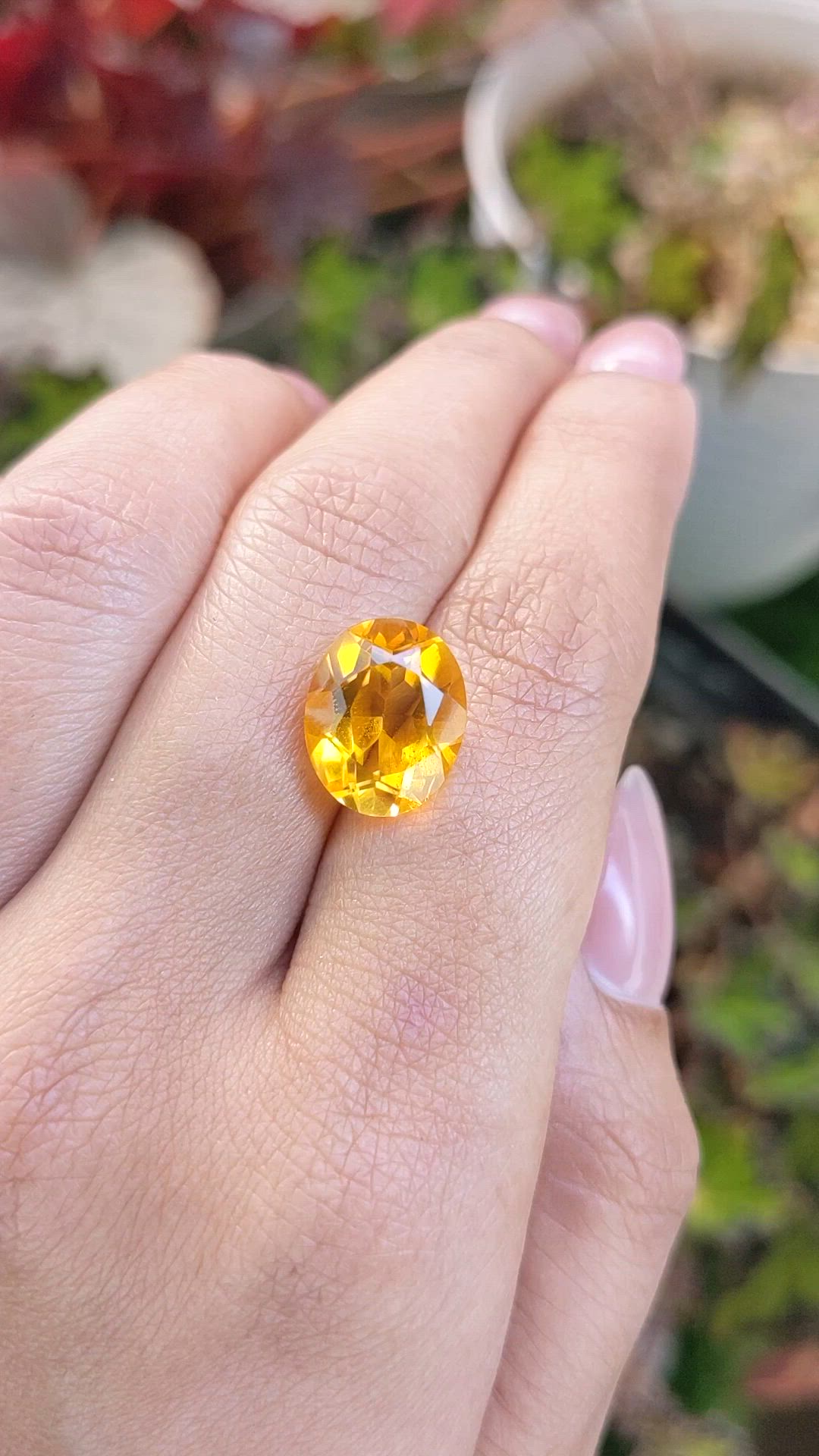 5.83 Ct. Orangish Yellow Citrine from Brazil Size Video