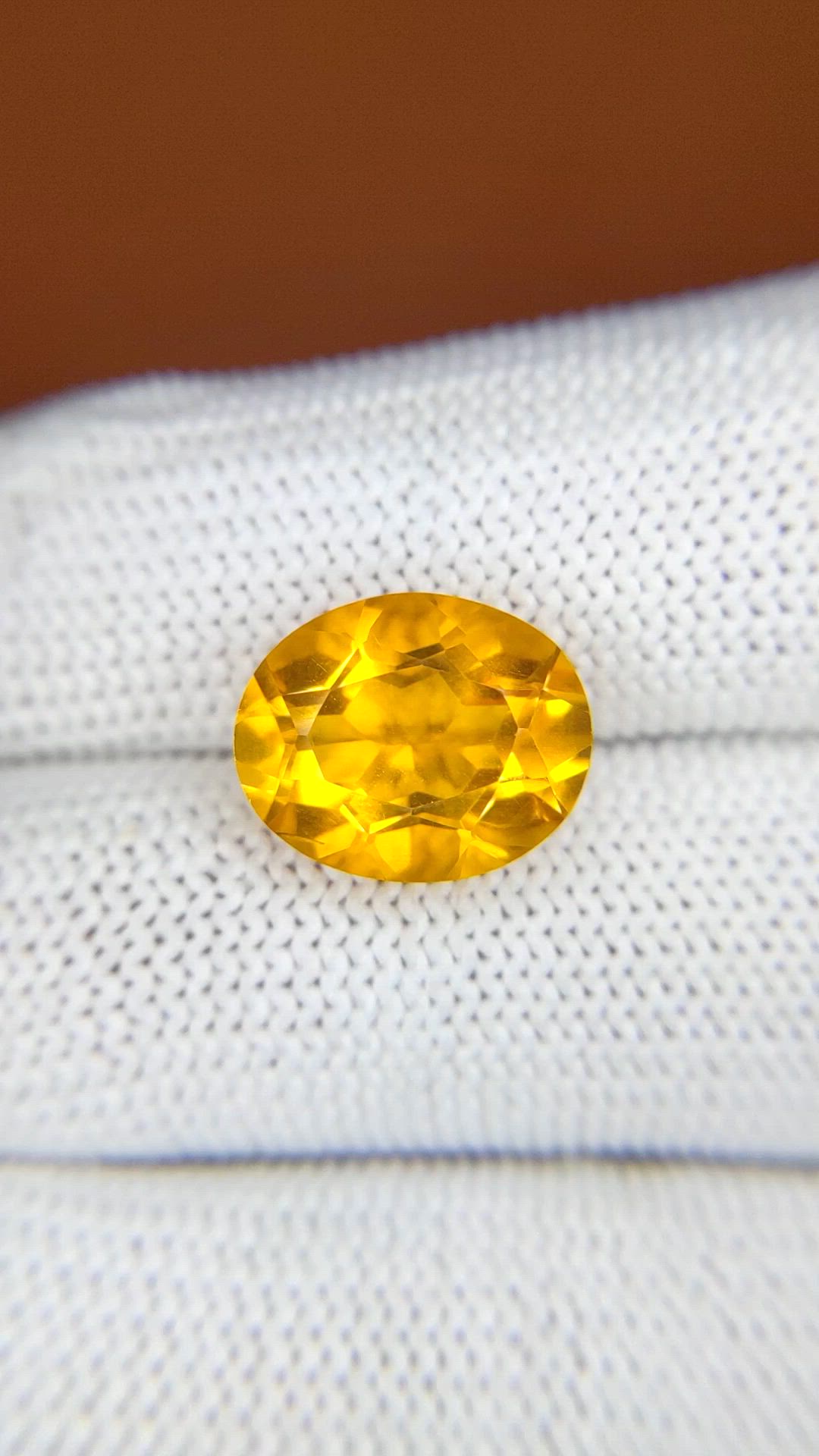 5.83 Ct. Orangish Yellow Citrine from Brazil Size Video