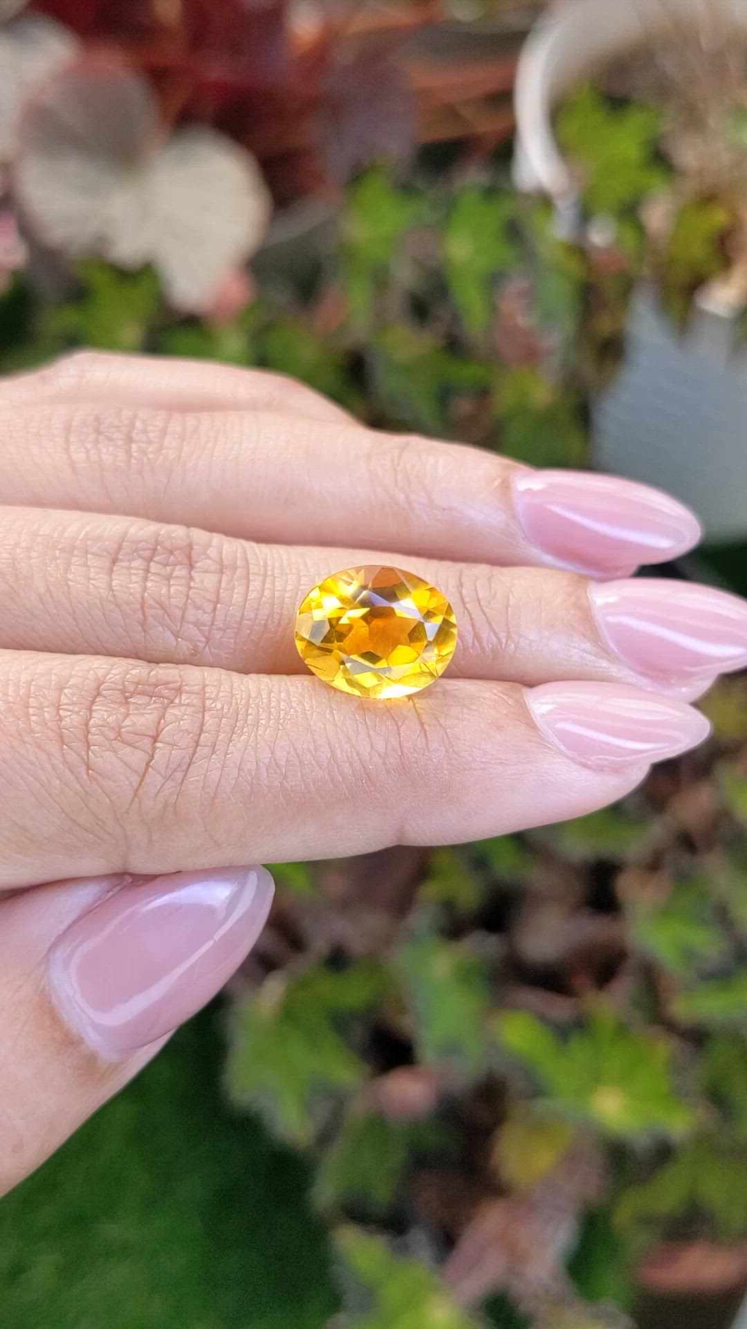 5.83 Ct. Orangish Yellow Citrine from Brazil Size Video