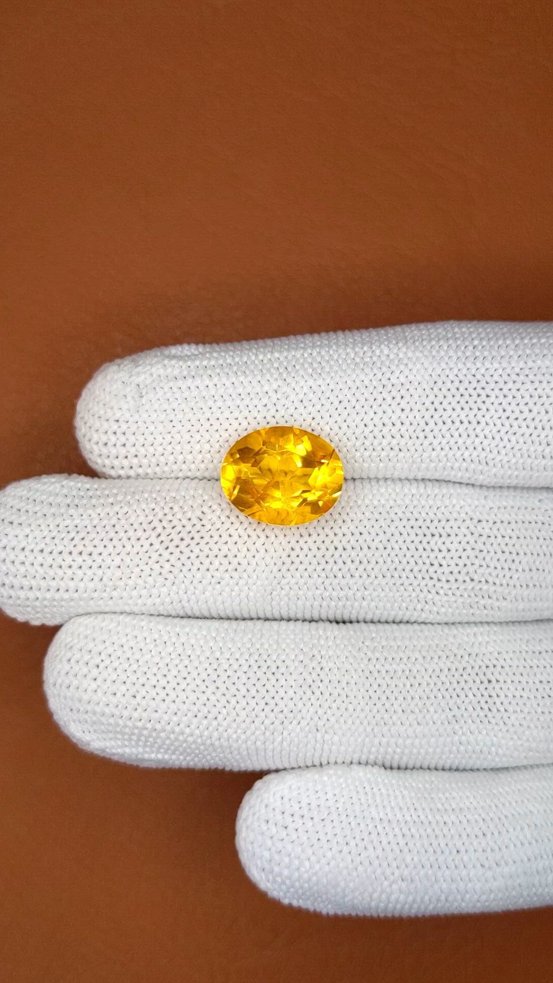 5.83 Ct. Orangish Yellow Citrine from Brazil Size Video