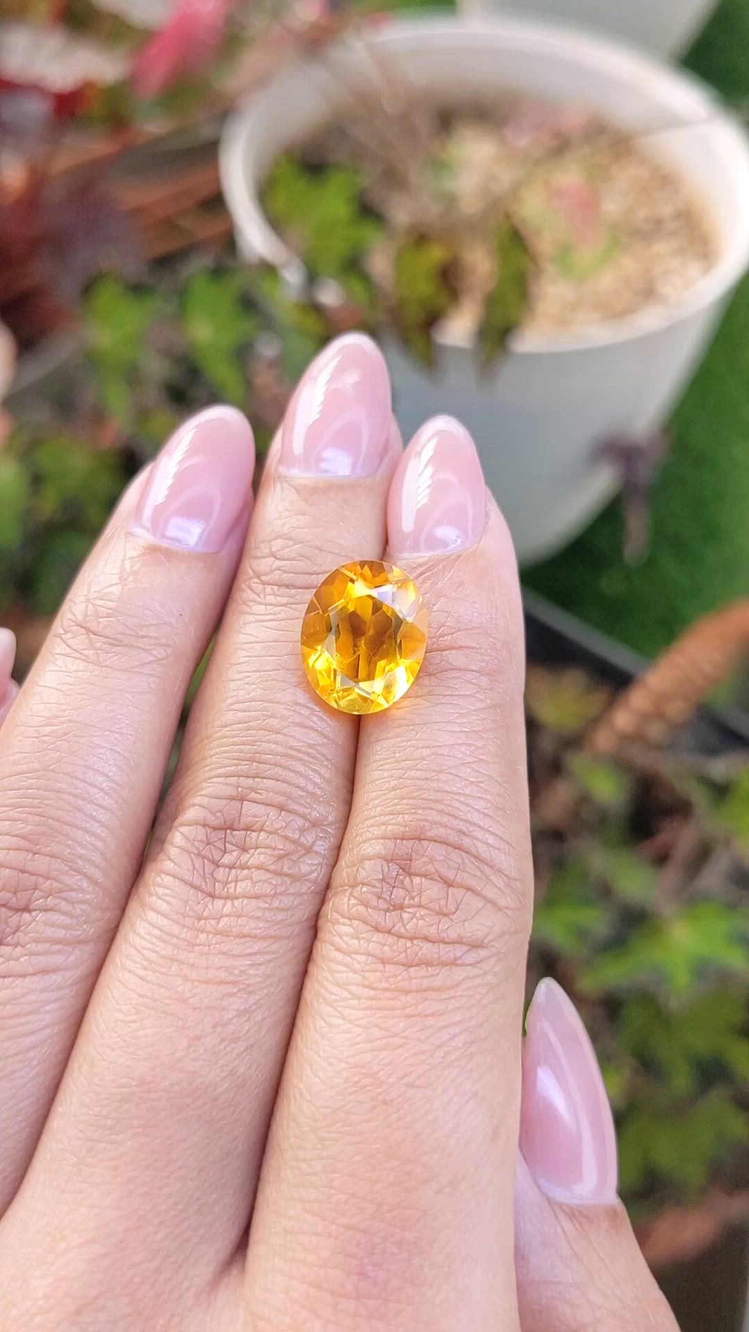 5.83 Ct. Orangish Yellow Citrine from Brazil Size Video