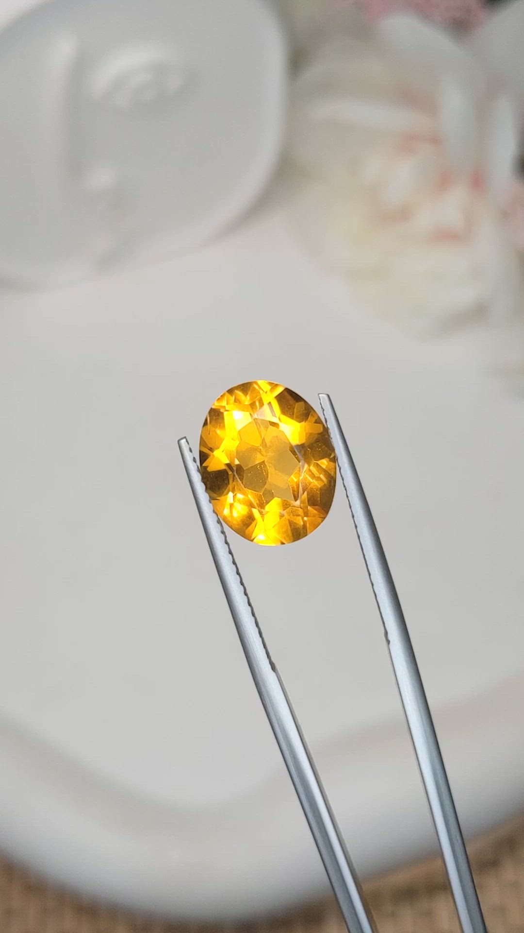 5.83 Ct. Orangish Yellow Citrine from Brazil Size Video