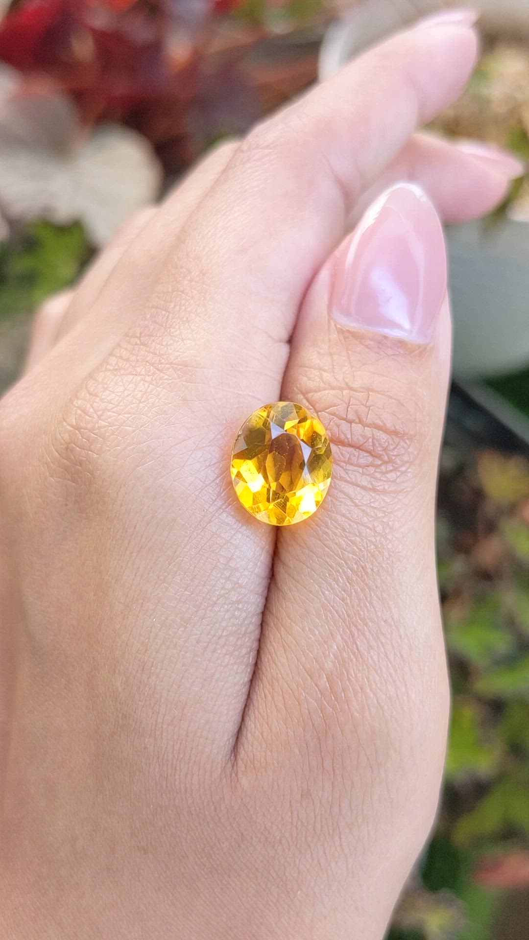 4.66 Ct. Yellow Citrine from Brazil Size Video