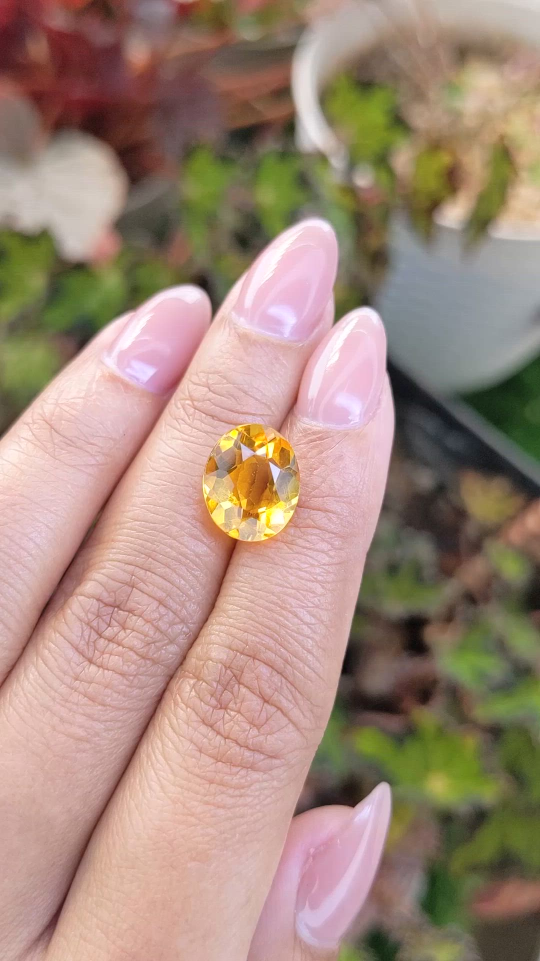 4.66 Ct. Yellow Citrine from Brazil Size Video