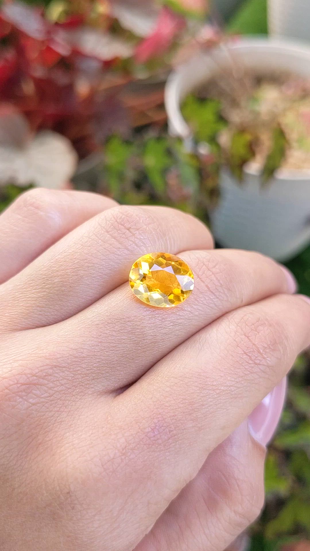 4.66 Ct. Yellow Citrine from Brazil Size Video