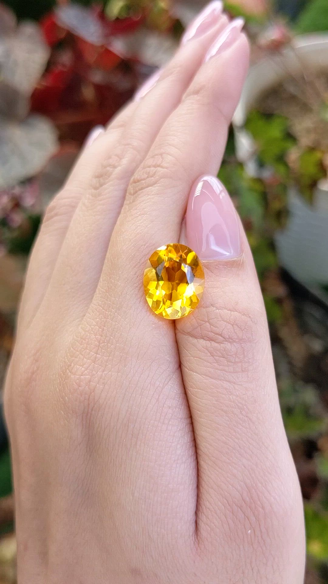 6.46 Ct. Orangish Yellow Citrine from Brazil Size Video