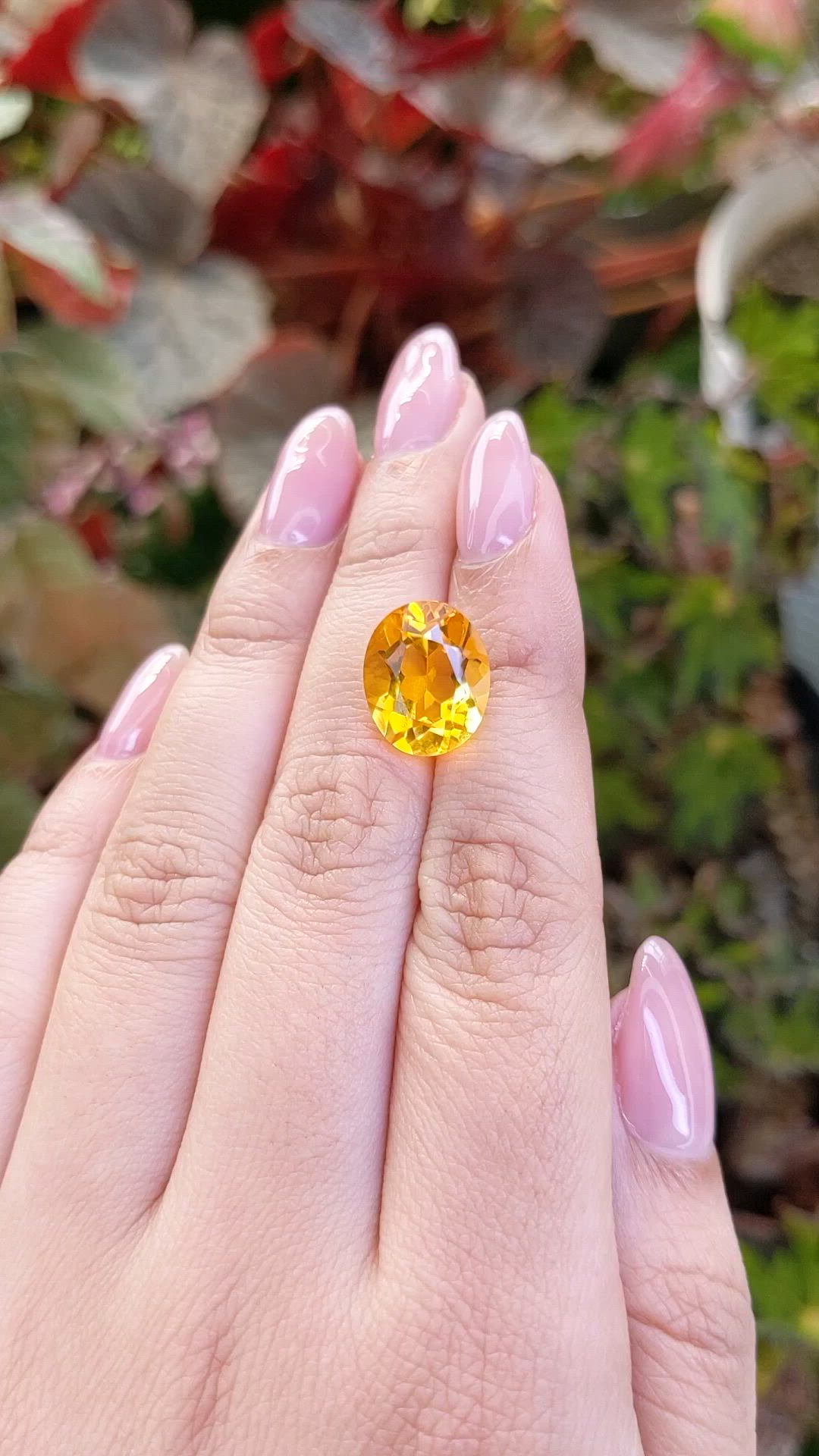 6.46 Ct. Orangish Yellow Citrine from Brazil Size Video