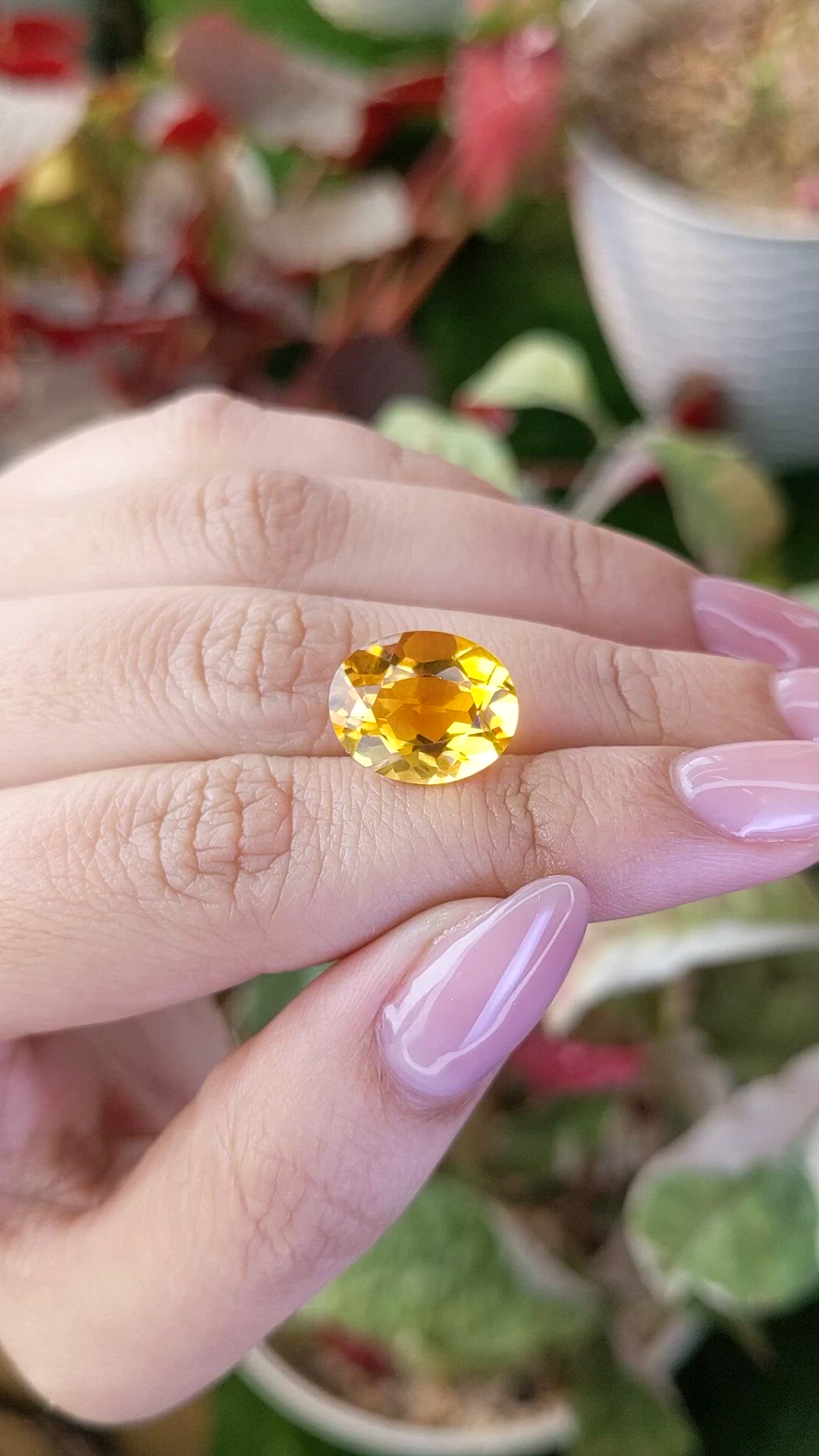 6.46 Ct. Orangish Yellow Citrine from Brazil Size Video