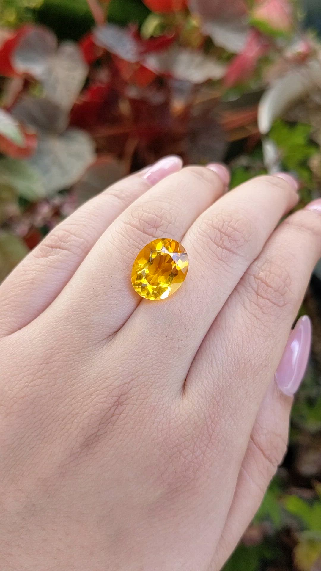 6.46 Ct. Orangish Yellow Citrine from Brazil Size Video