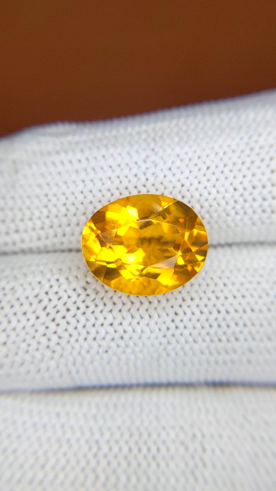 6.46 Ct. Orangish Yellow Citrine from Brazil Size Video