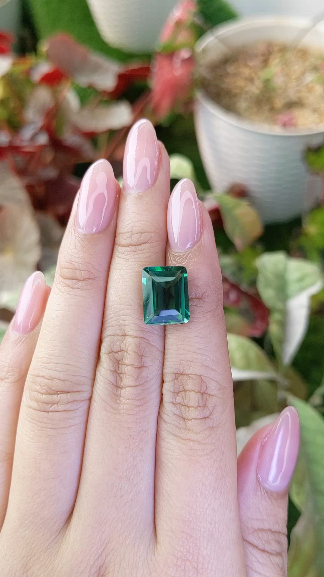 6.06 Ct. Bluish Green Prasiolite from Brazil Size Video