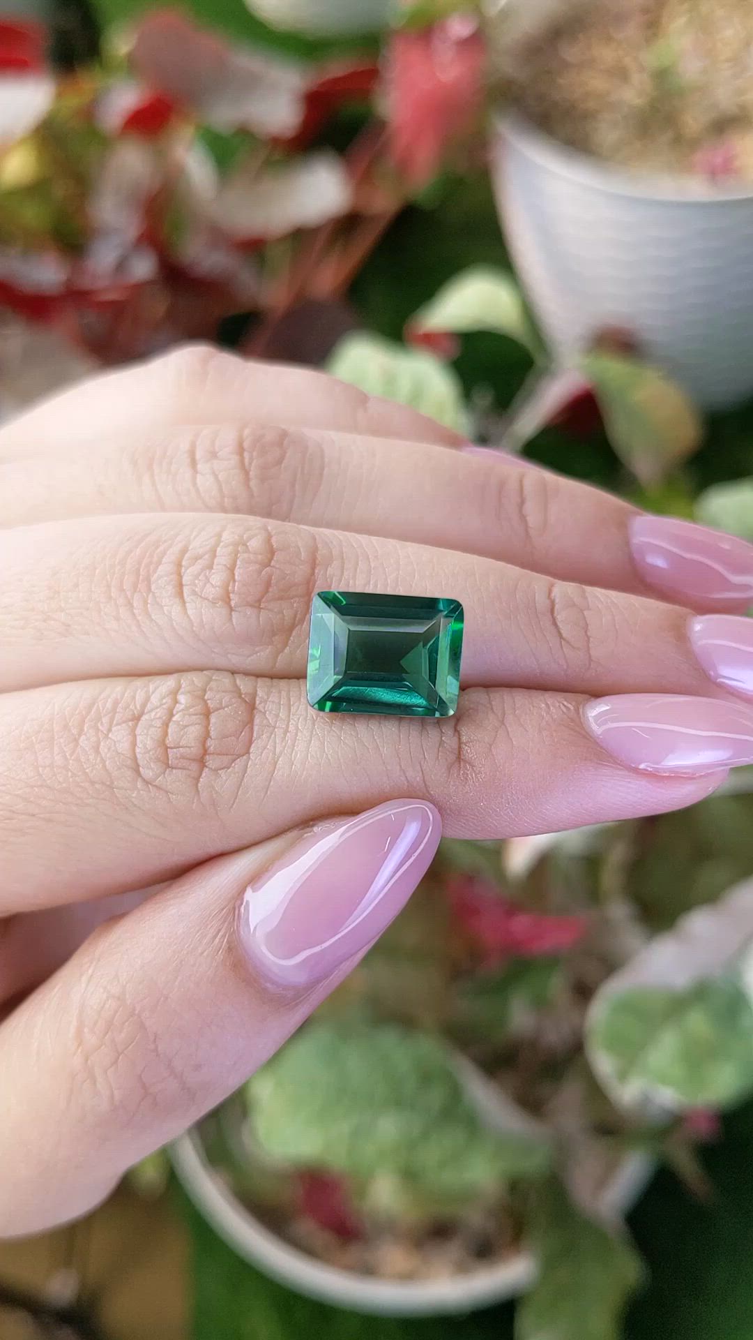 6.06 Ct. Bluish Green Prasiolite from Brazil Size Video