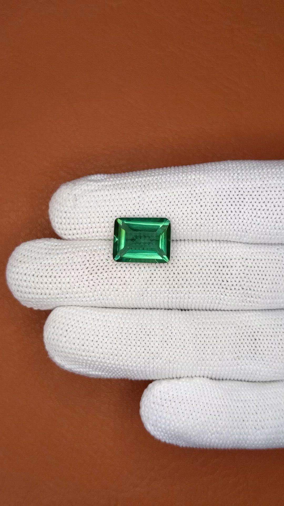 6.06 Ct. Bluish Green Prasiolite from Brazil Size Video