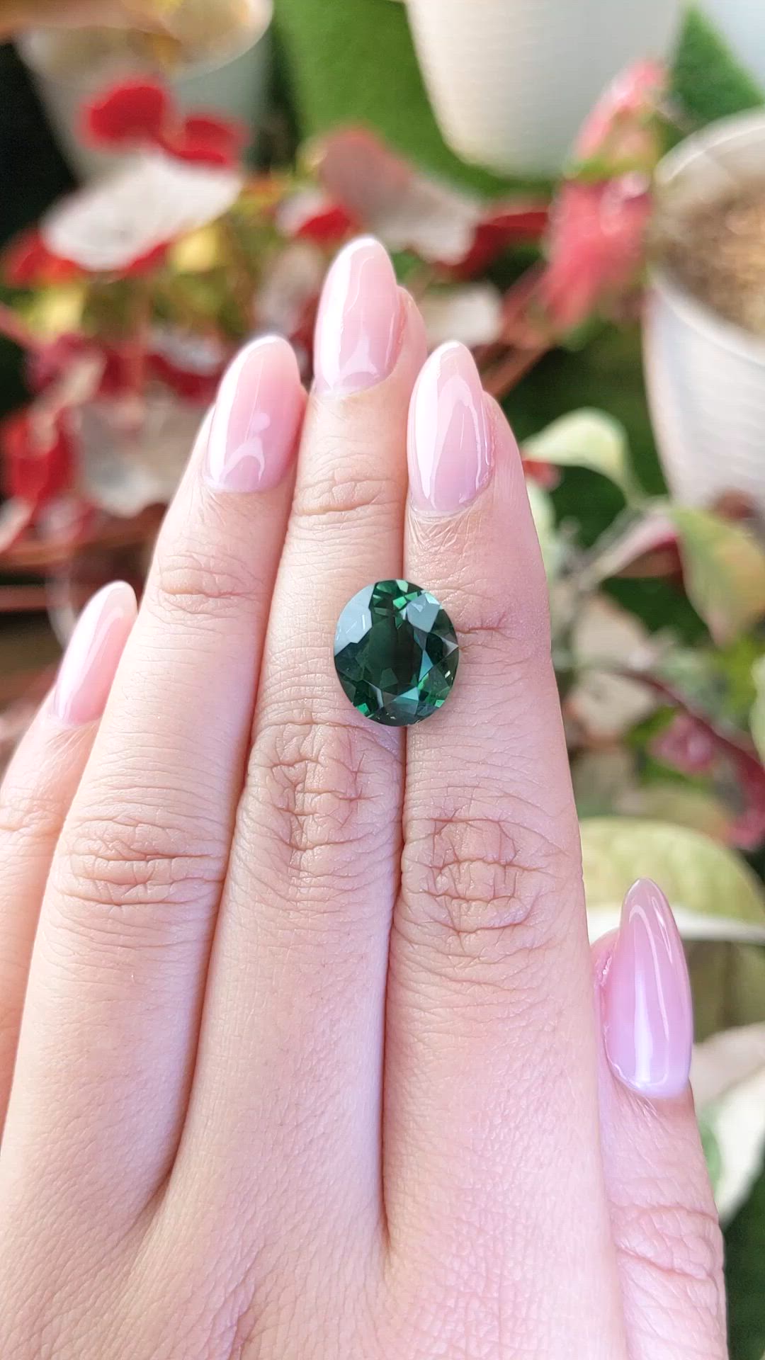 5.88 Ct. Bluish Green Prasiolite from Brazil Size Video