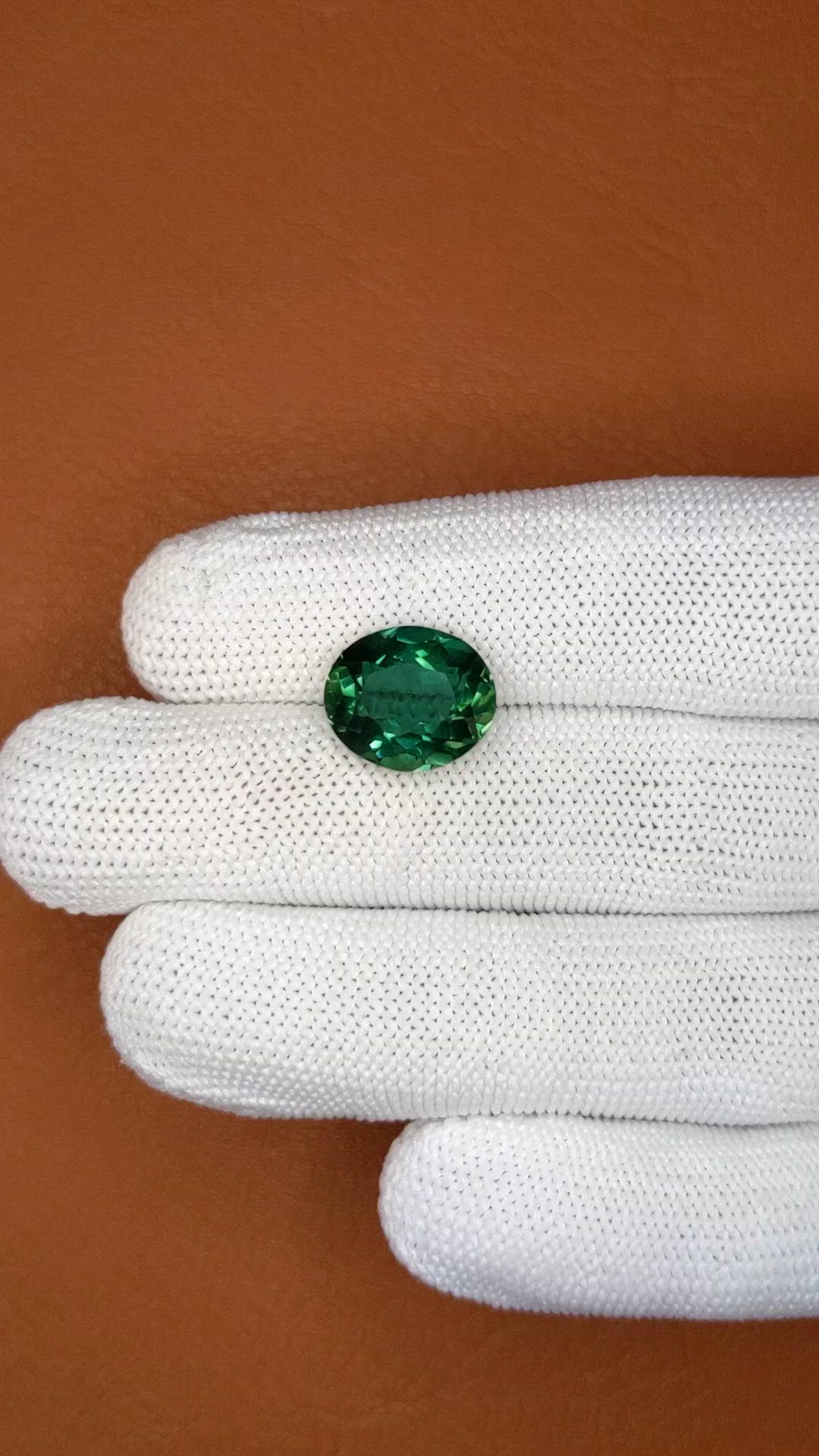 5.88 Ct. Bluish Green Prasiolite from Brazil Size Video