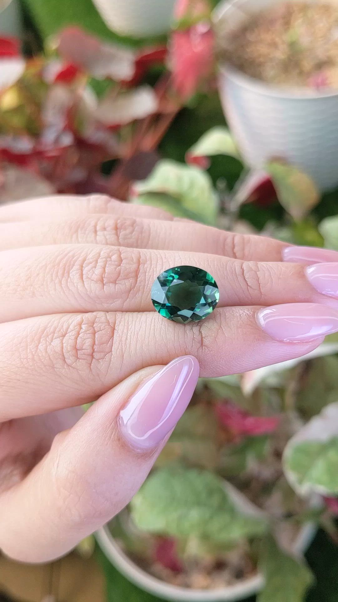 5.88 Ct. Bluish Green Prasiolite from Brazil Size Video