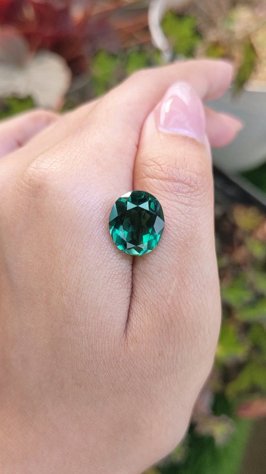 6.32 Ct. Bluish Green Prasiolite from Brazil Size Video