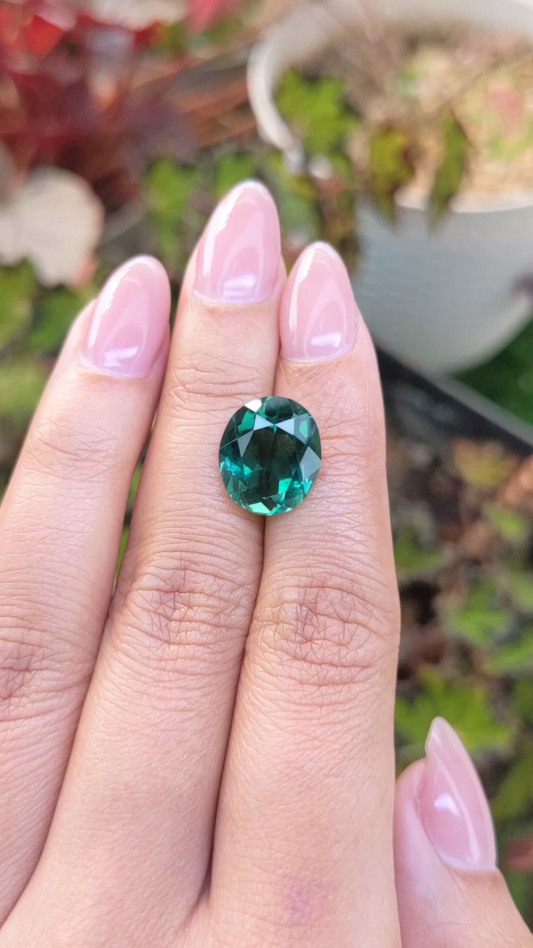 6.32 Ct. Bluish Green Prasiolite from Brazil Size Video