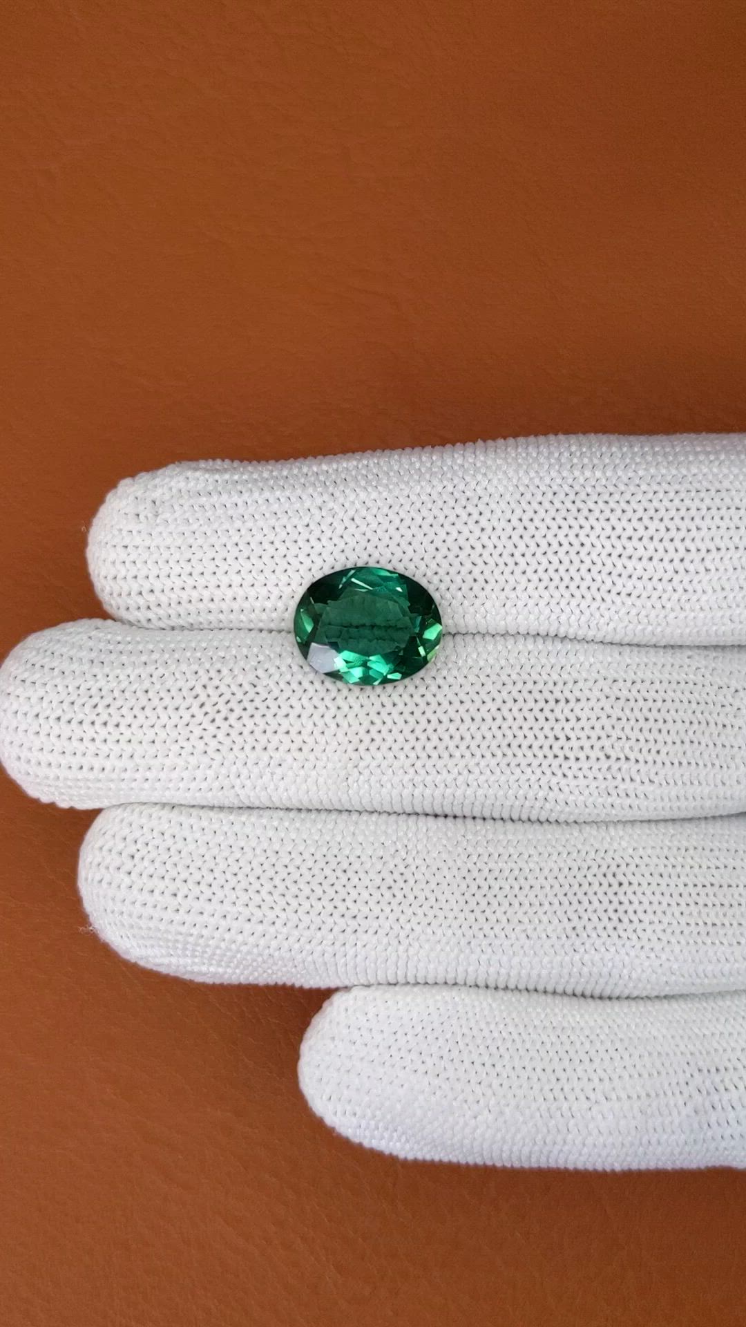 5.04 Ct. Bluish Green Prasiolite from Brazil Size Video