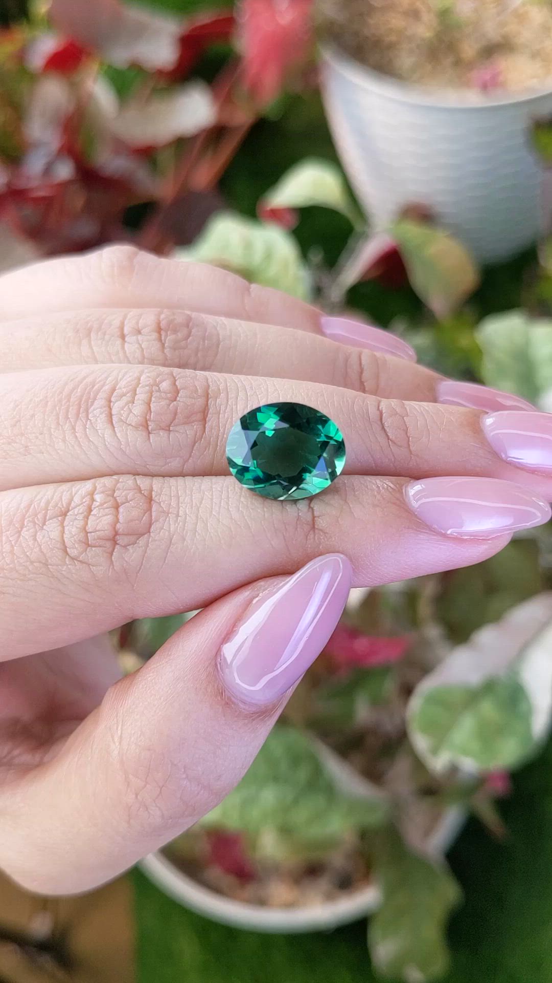 5.88 Ct. Bluish Green Prasiolite from Brazil Size Video