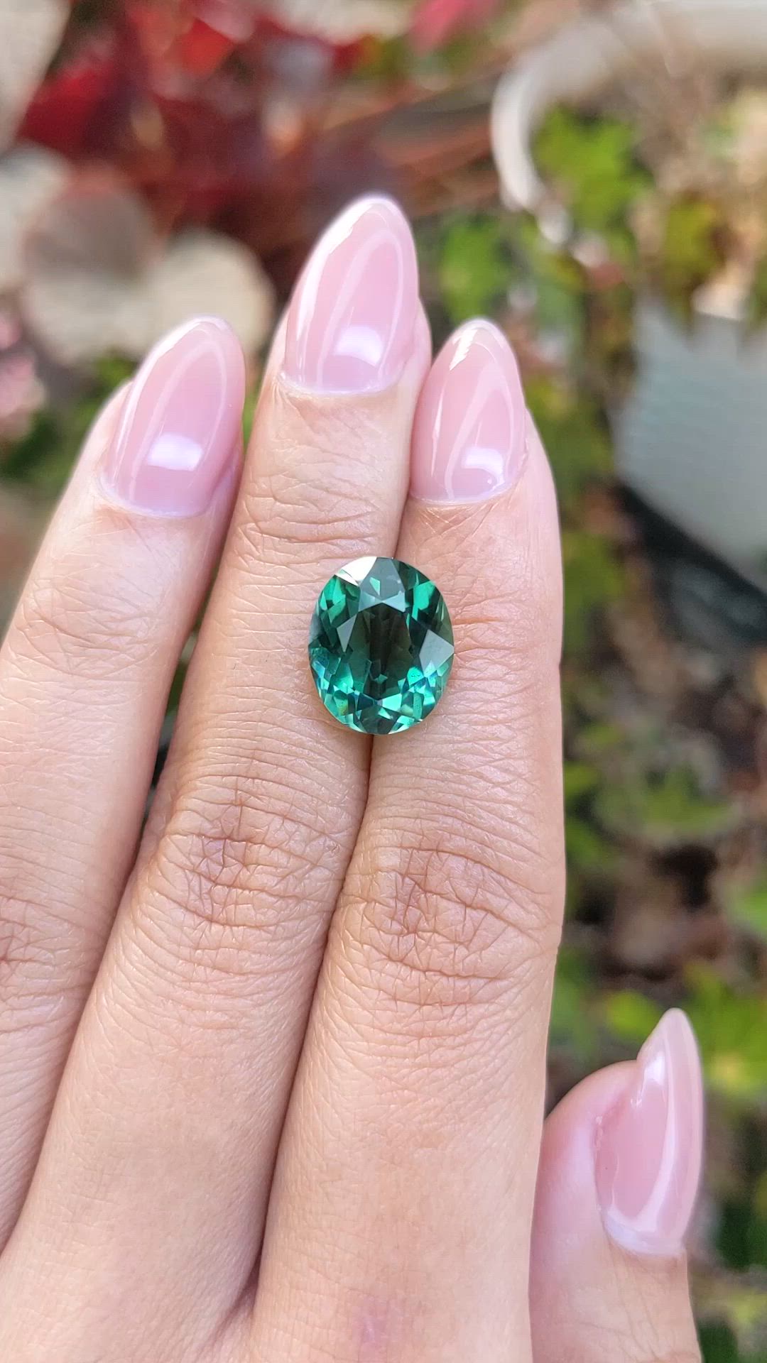 5.73 Ct. Bluish Green Prasiolite from Brazil Size Video