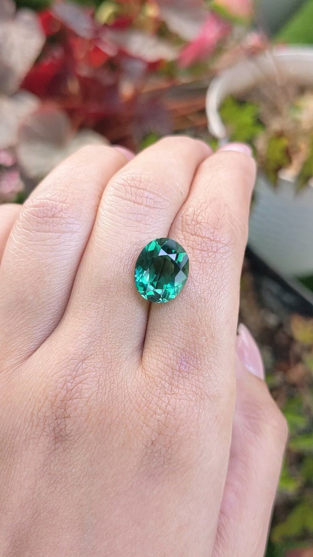 5.73 Ct. Bluish Green Prasiolite from Brazil Size Video