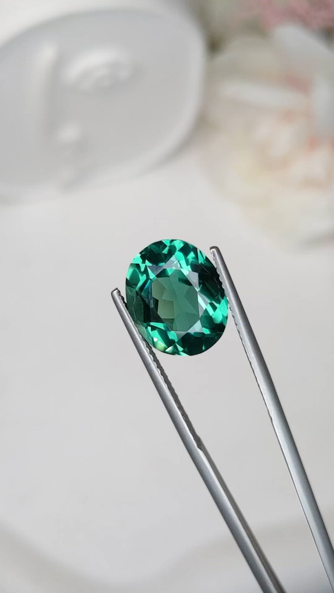 5.73 Ct. Bluish Green Prasiolite from Brazil Size Video