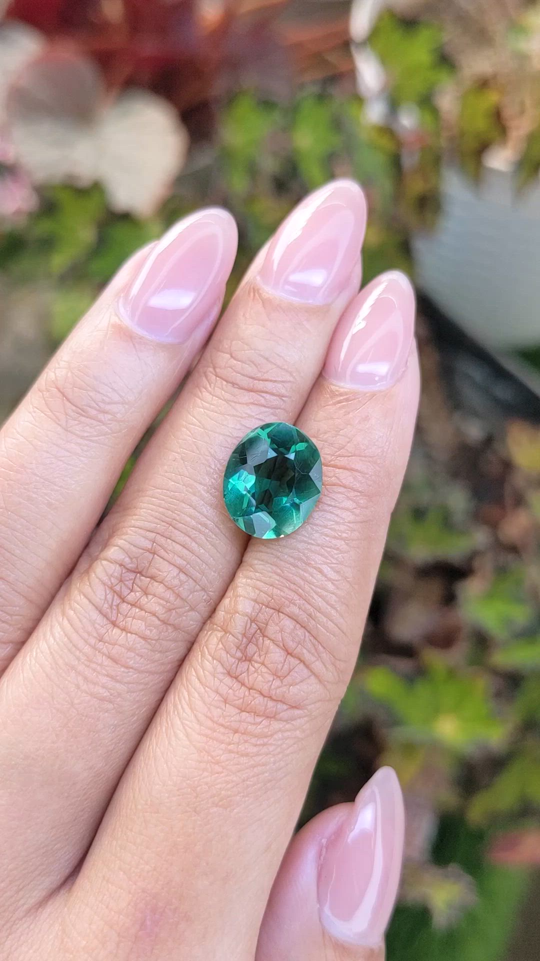 4.36 Ct. Bluish Green Prasiolite from Brazil Size Video