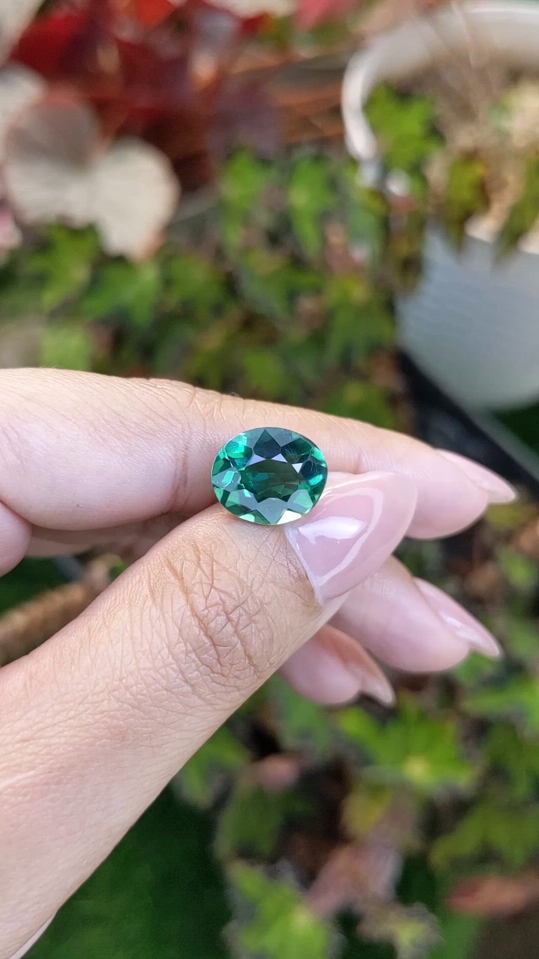 4.36 Ct. Bluish Green Prasiolite from Brazil Size Video