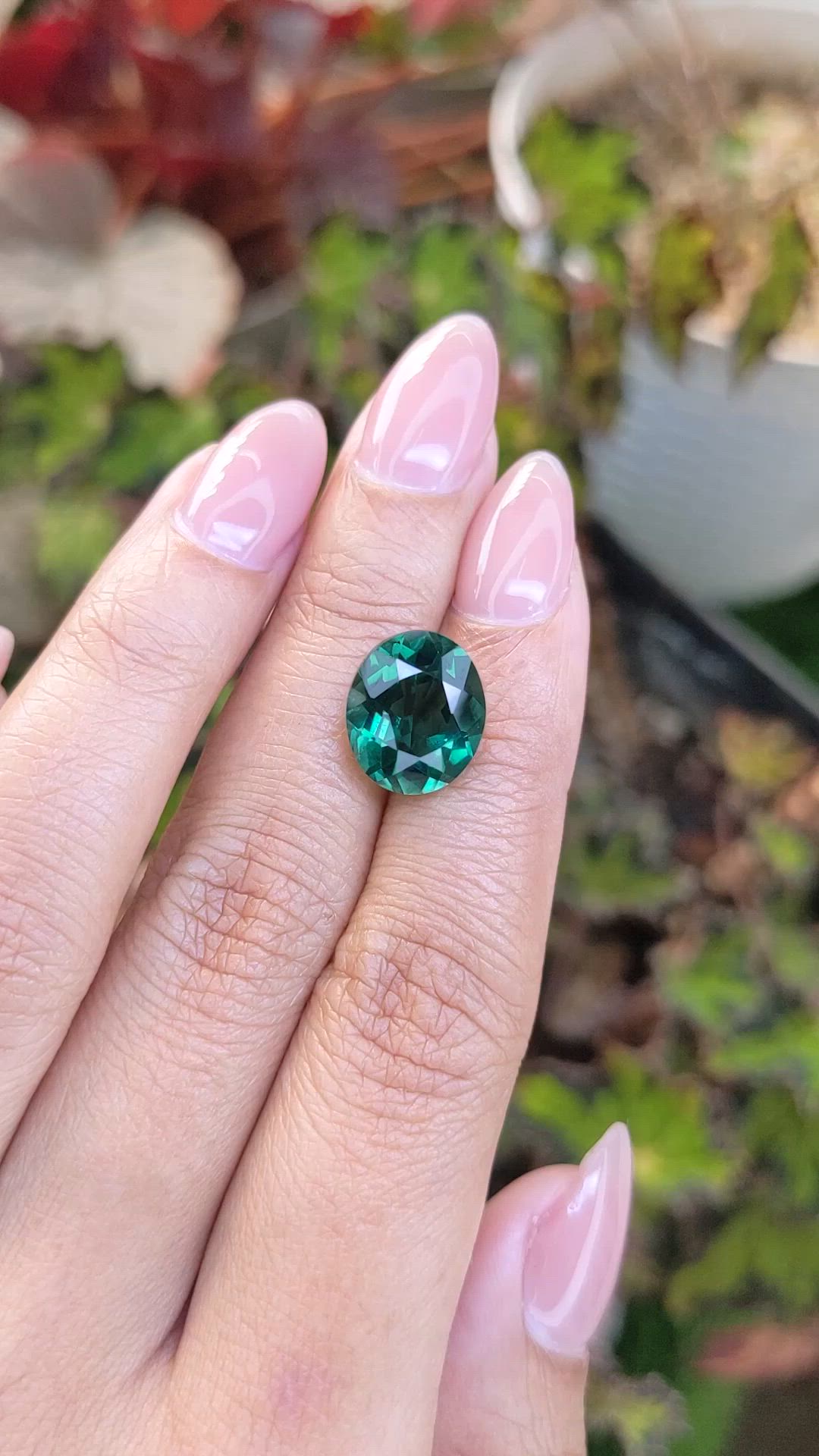 5.48 Ct. Bluish Green Prasiolite from Brazil Size Video