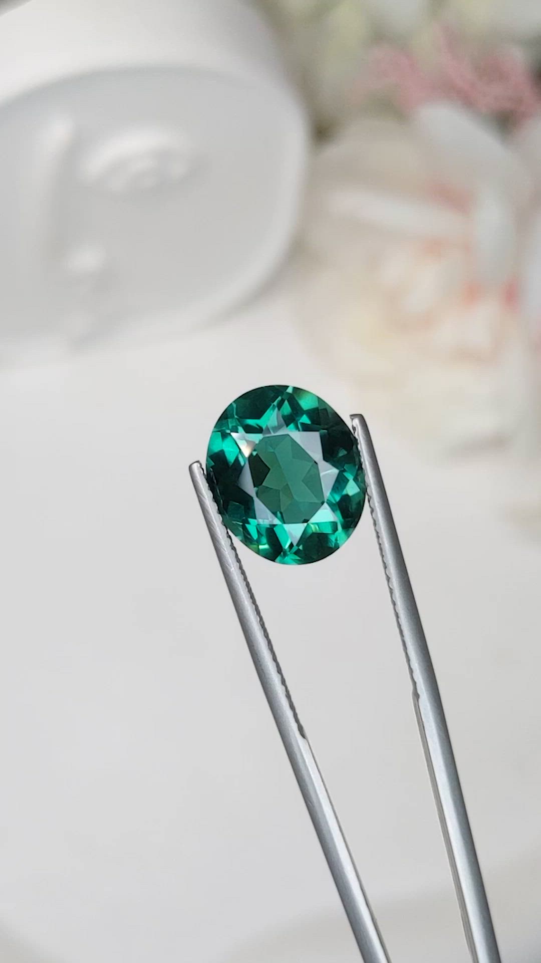 5.48 Ct. Bluish Green Prasiolite from Brazil Size Video