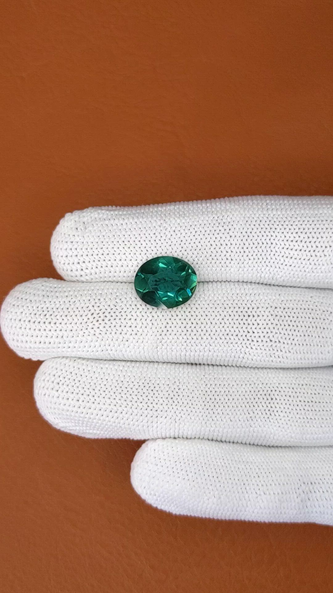 5.48 Ct. Bluish Green Prasiolite from Brazil Size Video