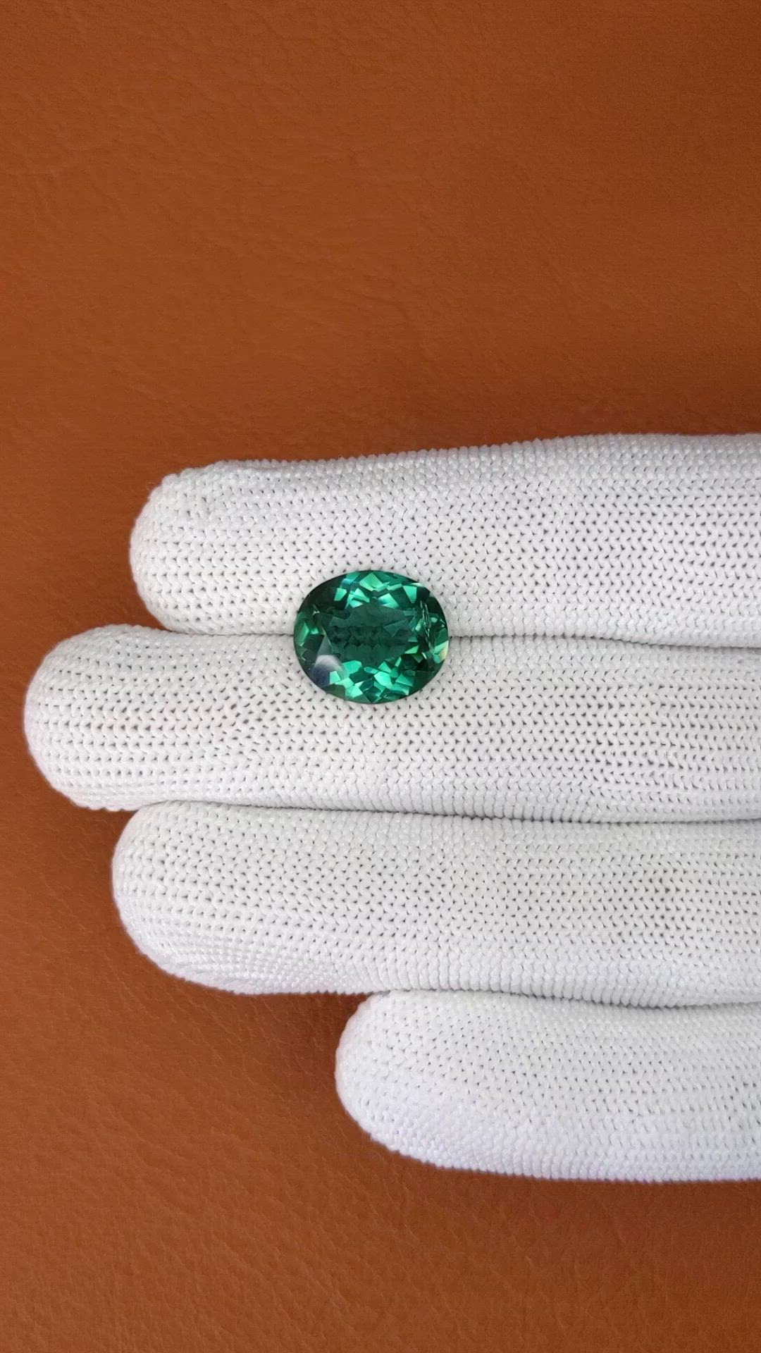 6.22 Ct. Bluish Green Prasiolite from Brazil Size Video