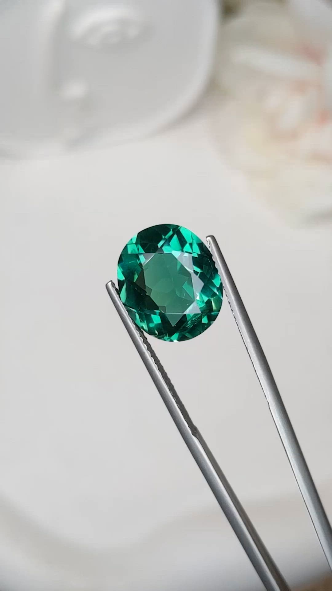 6.22 Ct. Bluish Green Prasiolite from Brazil Size Video