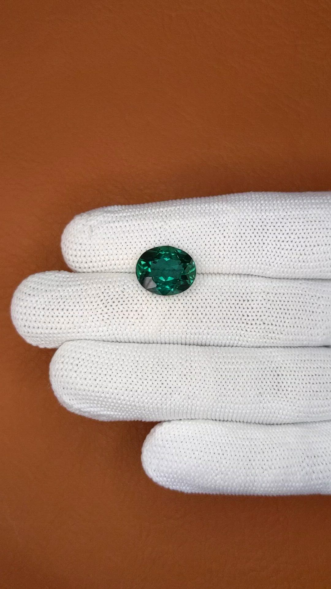 5.68 Ct. Bluish Green Prasiolite from Brazil Size Video