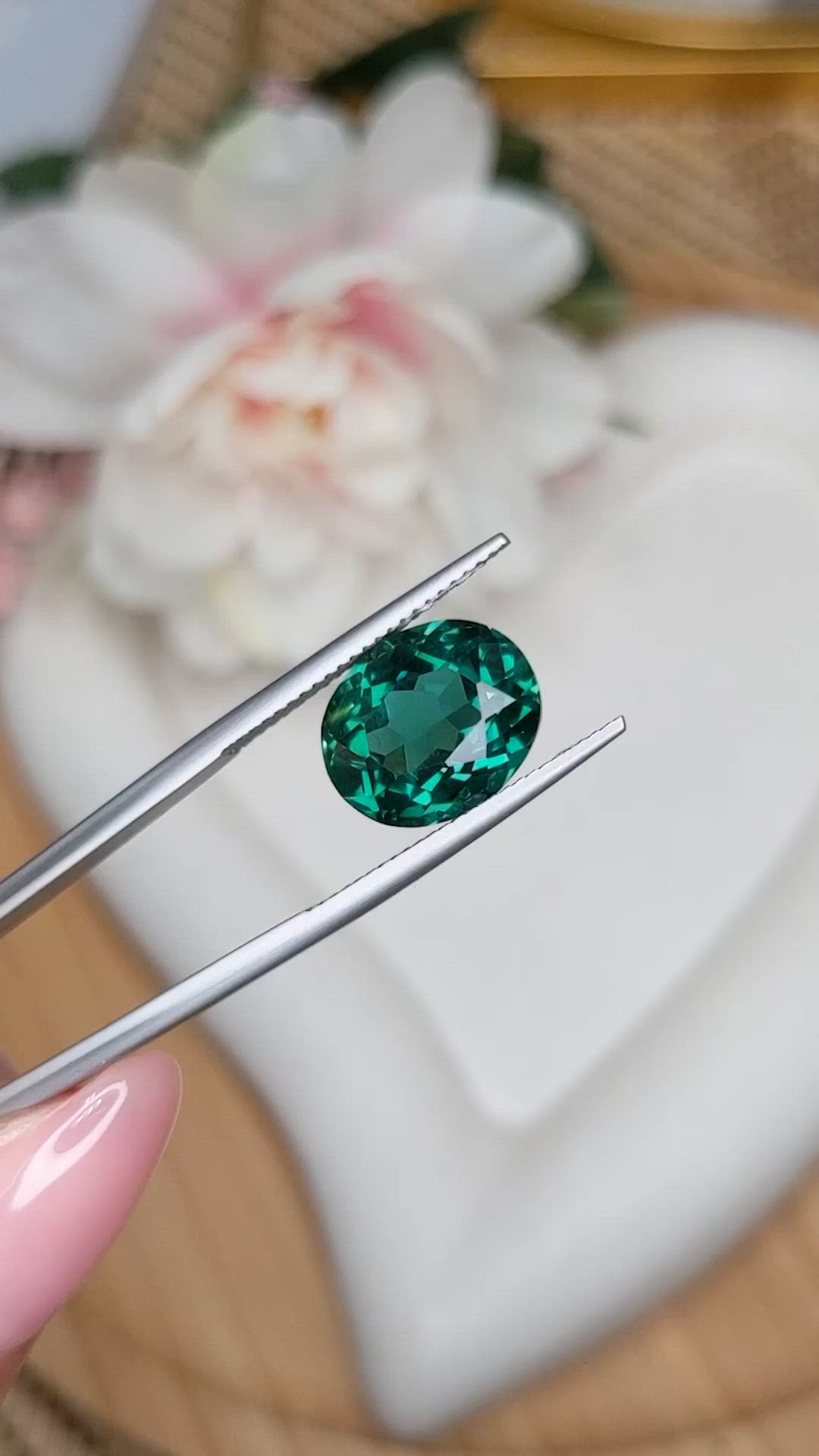 5.68 Ct. Bluish Green Prasiolite from Brazil Size Video