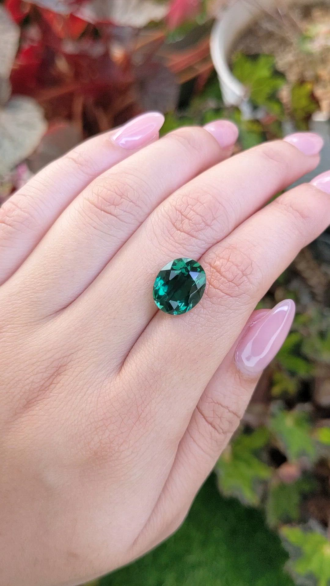 5.68 Ct. Bluish Green Prasiolite from Brazil Size Video
