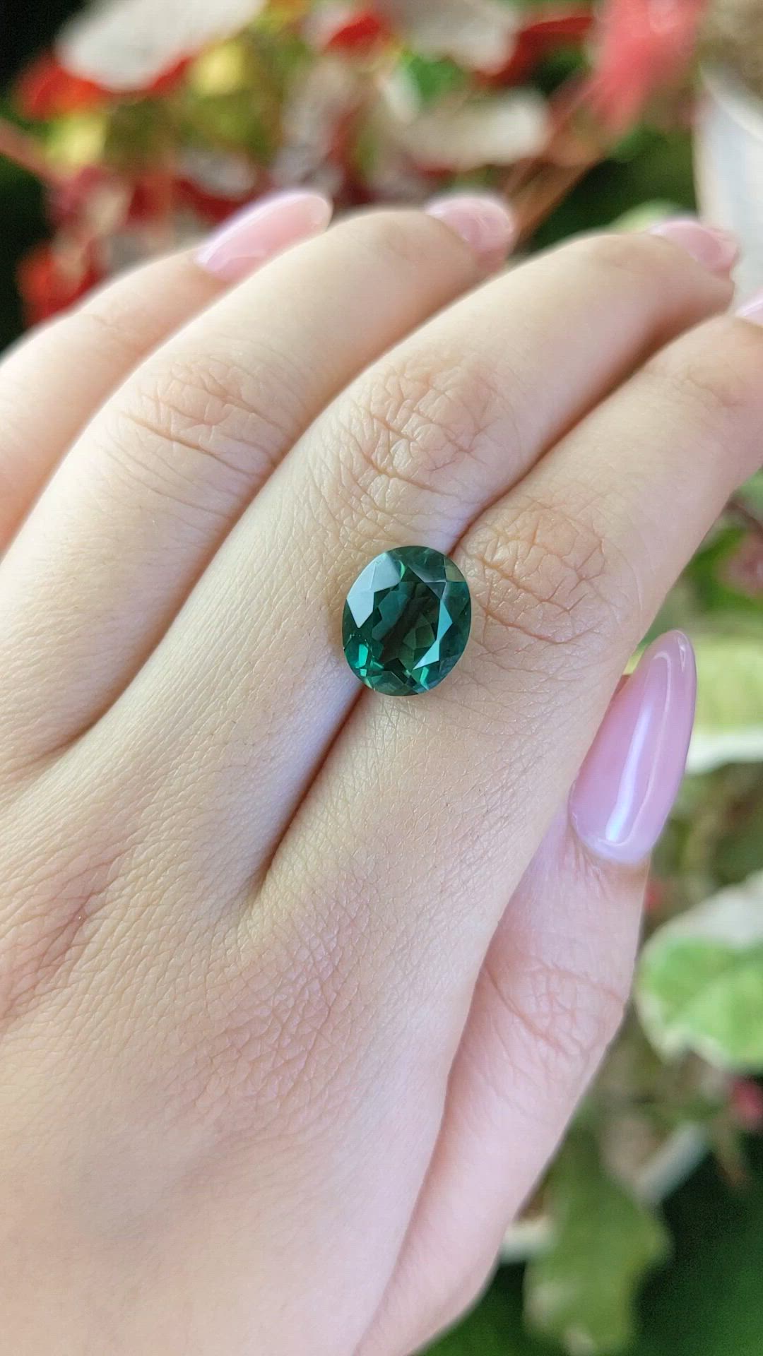3.90 Ct. Bluish Green Prasiolite from Brazil Size Video