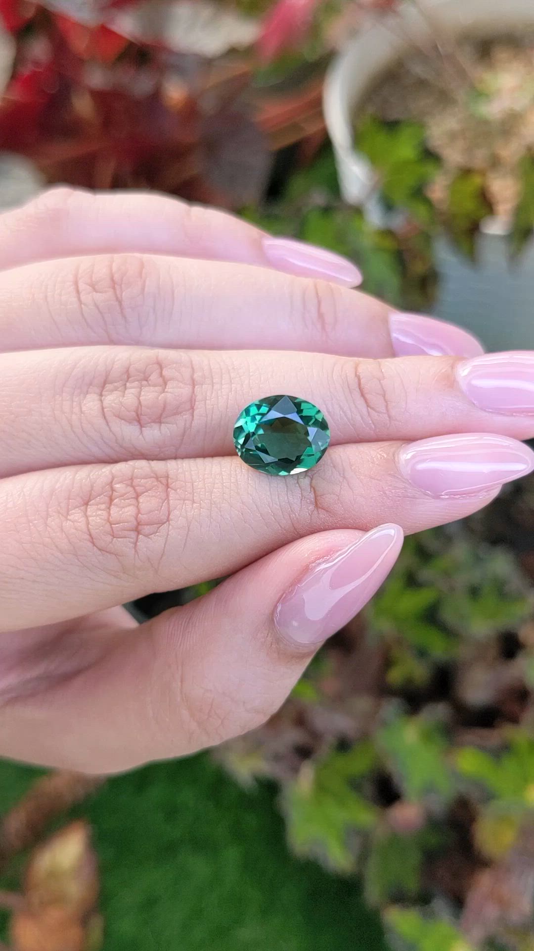 3.90 Ct. Bluish Green Prasiolite from Brazil Size Video